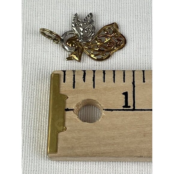 Michael Anthony 14k Yellow and White Gold Angel Pendant Filigree - Picture 4 of 4